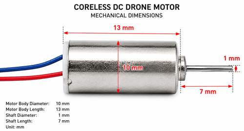 Coreless DC Drone Motor Dimensions